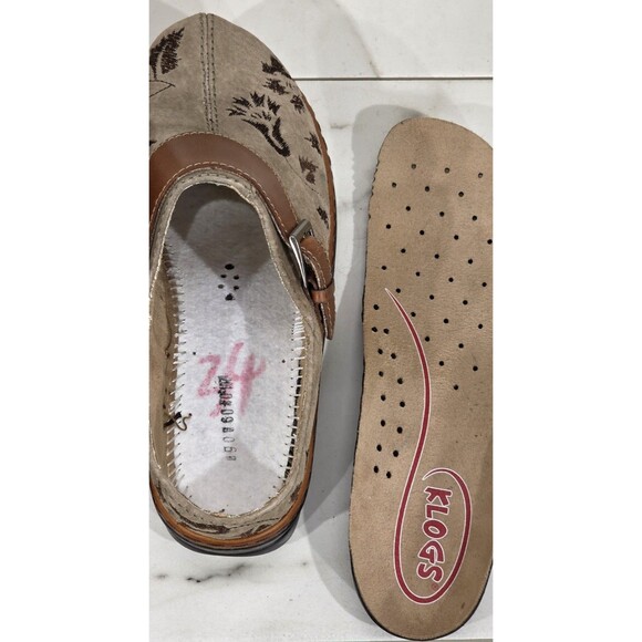 Klogs Austin Tapestry Clogs Suede Slip Resistant Arch Support Taupe Women 9.5 M - Picture 10 of 14